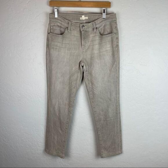 Eileen Fisher Organic Cotton‎ Stretch Ankle Jeans Straight Leg Light Grey Wash 2 - Picture 1 of 5